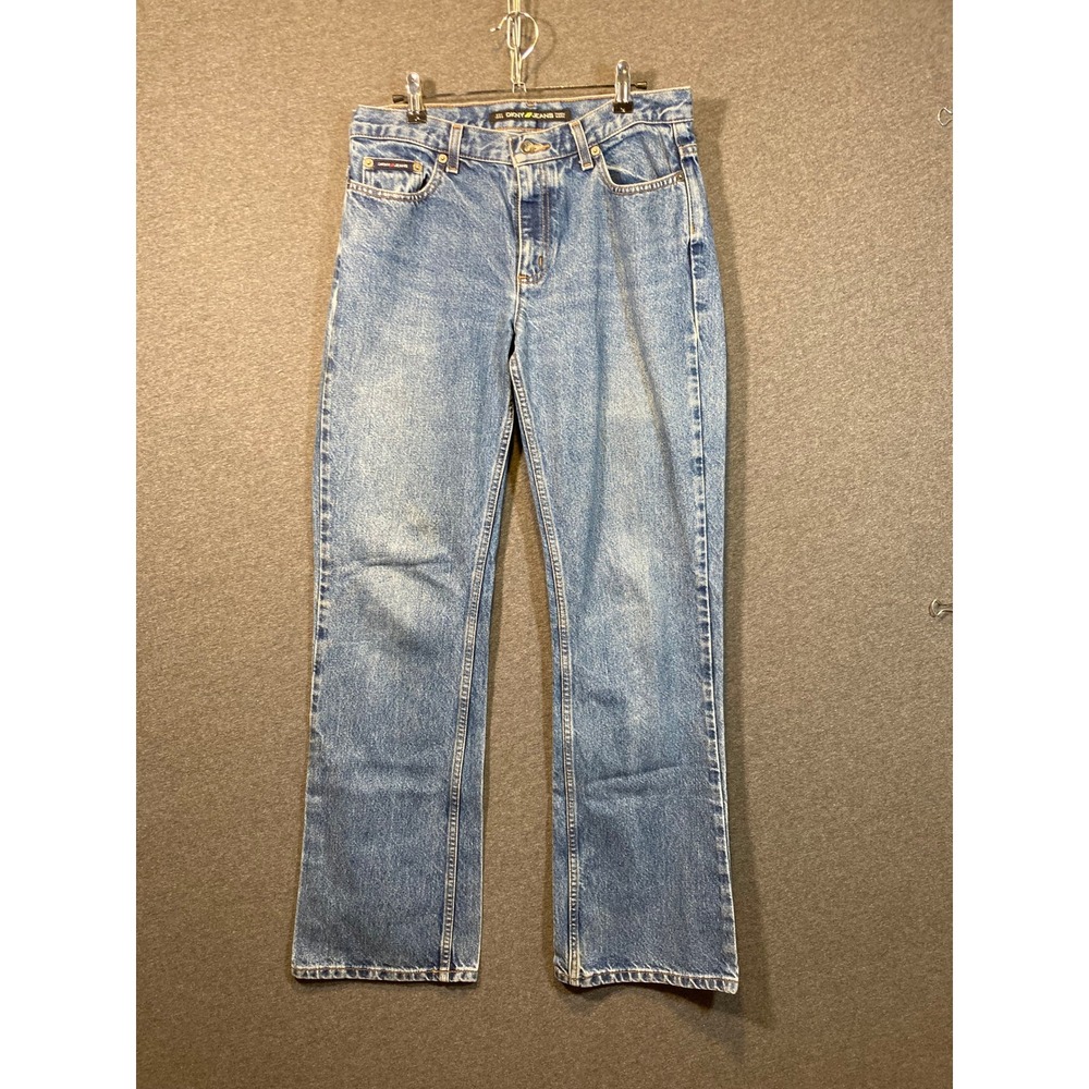 DKNY Jeans Womens High Rise Straight Leg Denim Blue Pants Medium Wash 31x31.5